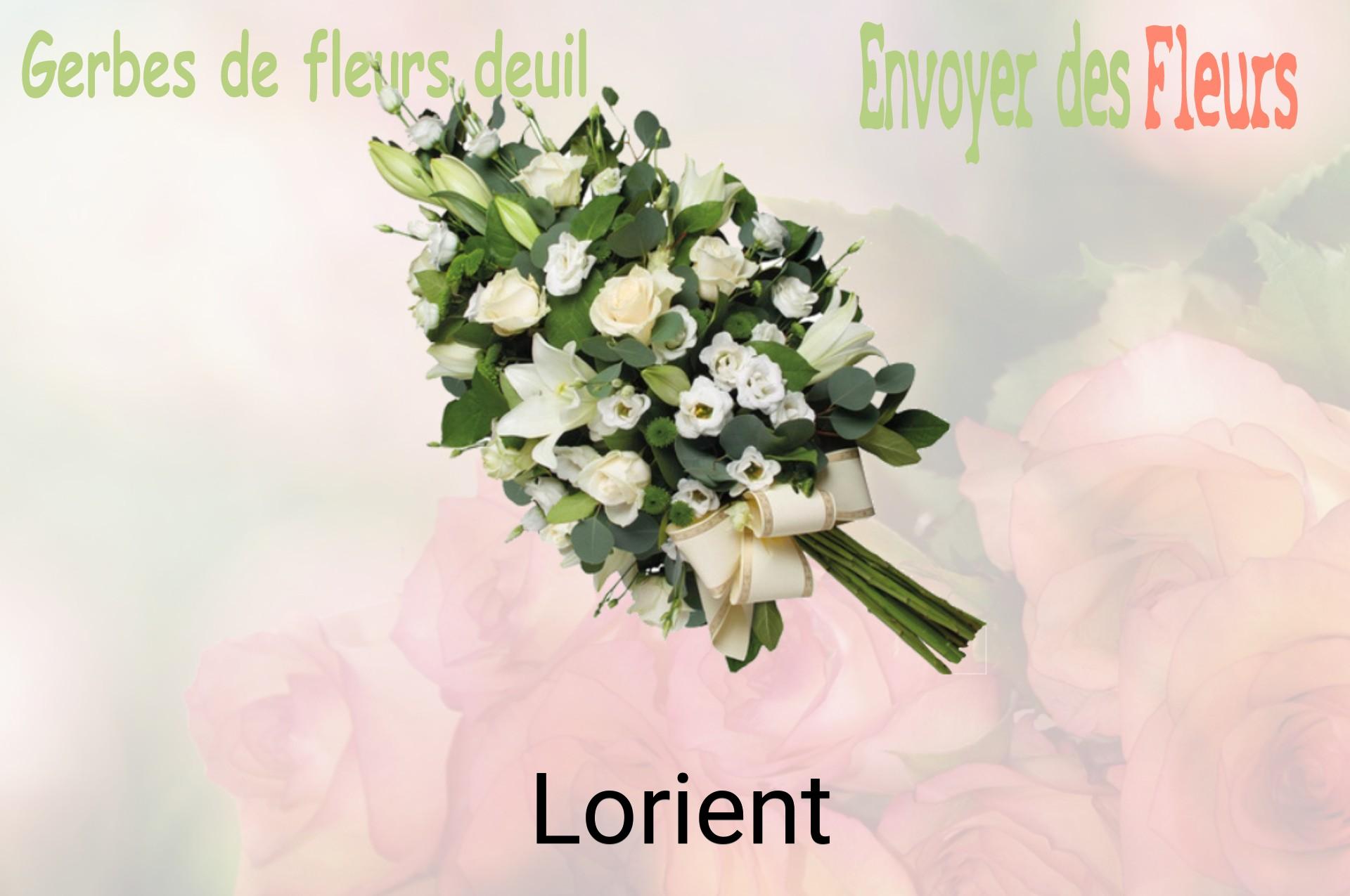 Gerbe de fleurs de deuil livrée à Lorient